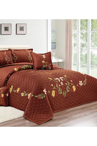 Generic Floral Compressed Comforter Set, 220 x 240 cm King Size Reversible 6 pcs Bedding Set, Multicolor