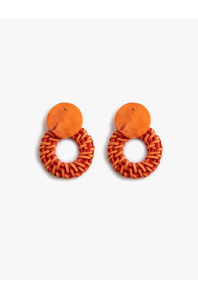 Koton Geometric Straw Earrings
