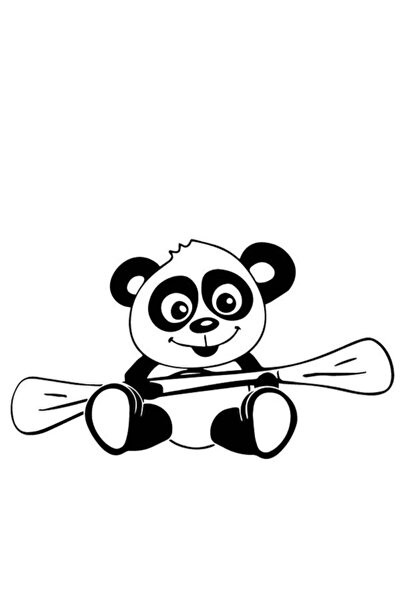 Generic Brand Panda Pulling a Boat Wall Decor Quality Quality Sticker 40 X 20 cm