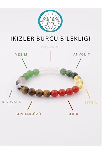 Zodyak Doğal Taş Natural Bracelet from Twins Sign Stones