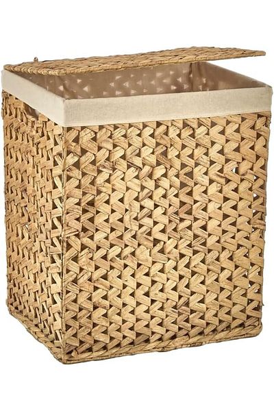 STOREMAX Svticaret Handmade Natural Wicker Foldable Dirty Laundry Basket, Modern Herringbone Pattern