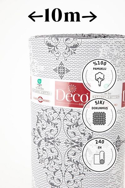 FAVORA Royal 63 Wire 100% Cotton Akfil Μετρικό Ύφασμα Παπλωματοθήκης 10 μέτρων - Γκρι