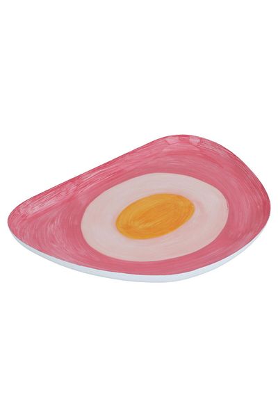 Alsaif Gallery Al Saif Gallery porcelain dessert serving dish, 35.5 x 25.5 x 1 cm - pink
