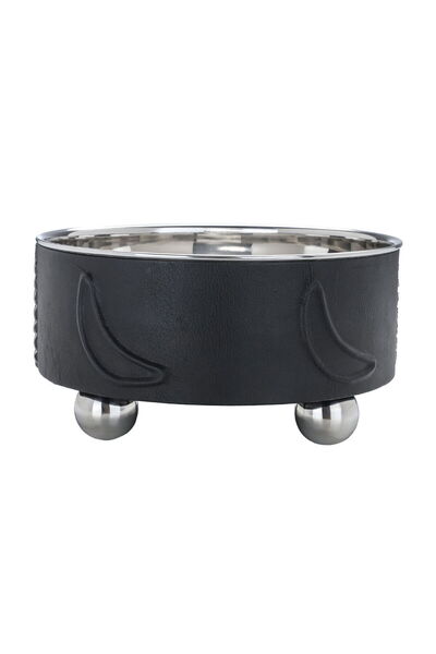 Alsaif Gallery Al Saif Gallery Steel Serving Bowl, 23.5X23.5X12.5 Cm - Black