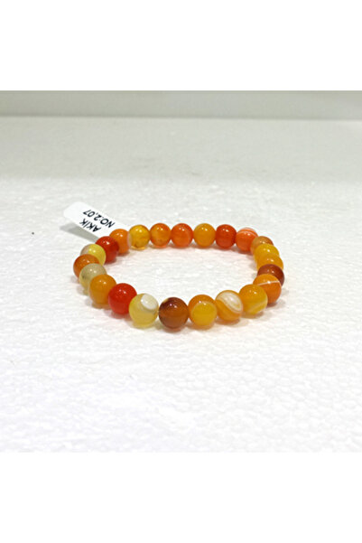 Zodyak Doğal Taş CERTIFIED ORANGE AGATE NATURAL STONE BRACELET 8 MM
