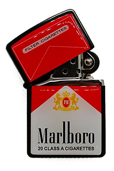 ATA TANITIM Yüksek Kaliteli Benzinli Klasik Çakmak, Marlboro Logolu