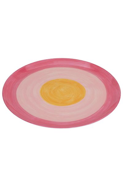 Alsaif Gallery Al Saif Gallery porcelain dessert serving dish, 2 x 45 cm, flat round - pink
