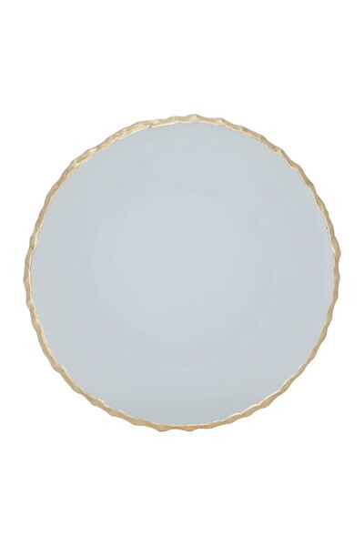 Alsaif Gallery Saif Gallery Glass Dessert Plate, 21 x 2 cm, Gold Rim, Round -...