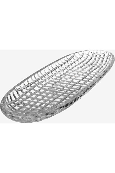 Alsaif Gallery Saif Gallery Max Glass Serving Platter, 50.4 x 15.8 x 3.6 cm, Oval - Clear