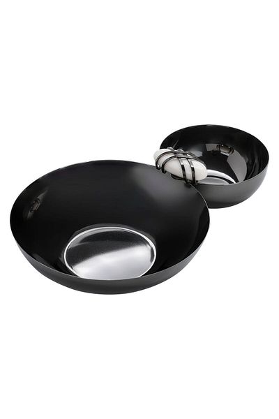 Alsaif Gallery Al Saif Gallery steel serving plate, 26x14x4 cm, 2 boxes - silver
