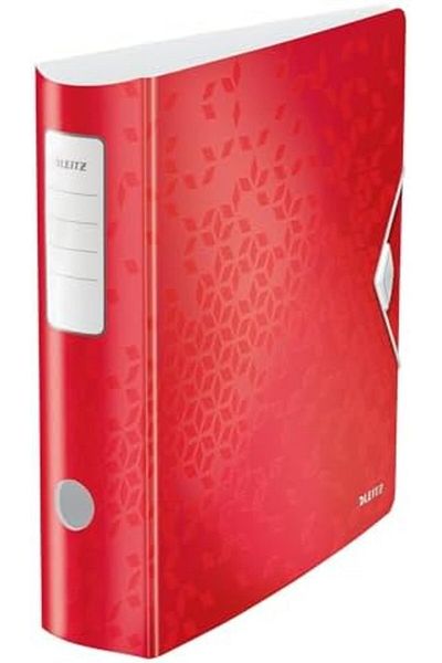 STOREMAX Ysstorex Wow Wire File, Metallic Red, A4 Folder, Curved Back, 82mm Wide, Elastic Sa