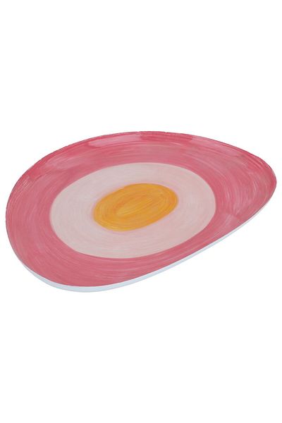 Alsaif Gallery Al Saif Gallery porcelain dessert serving dish, 22.5 x 31.5 x 1 cm - pink