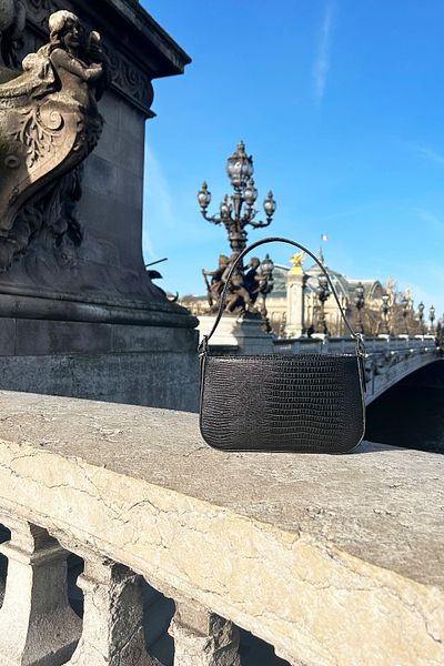 Housebags Geantă neagră cu cataramă pentru femei 208
