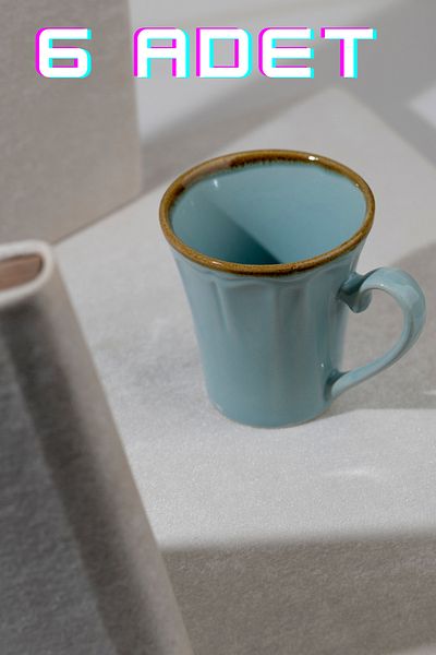 Countra 6-Piece Ceramic Custom Coffee Foam Pattern Vintage Cup Mug Tea Cup Coffee Mug