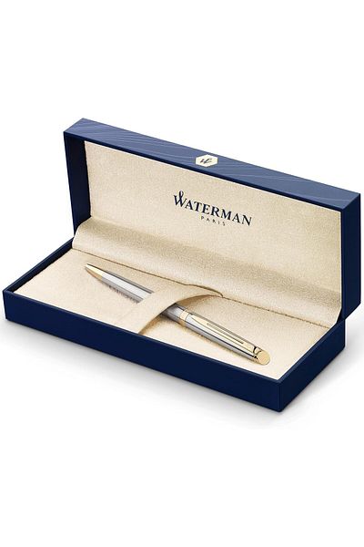 STOREMAX Ntwork Hemisphere Stainless Steel Gold Design Ballpoint Pen, Medium Thickness Nib, Blue m