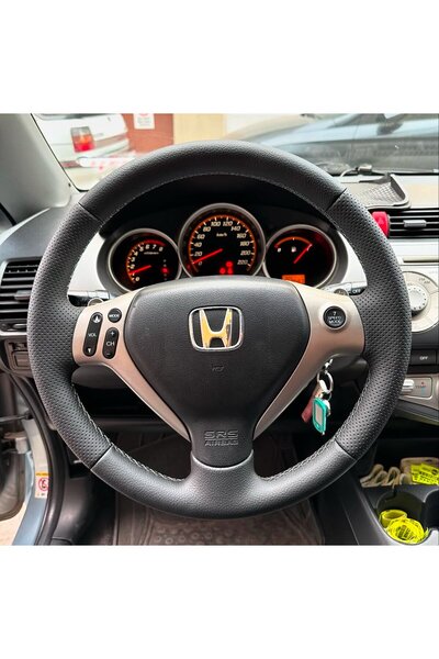 STİLİX GARAGE Honda Jazz Araca Özel Direksiyon Kılıfı (NOKTA DÜZ SİYAH İP)