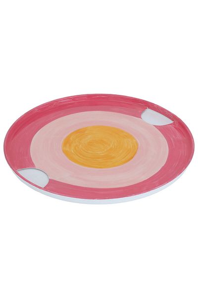 Alsaif Gallery Al Saif Gallery Porcelain Serving Plate, 36 x 2, Round - Pink