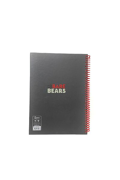 Space License We Bare Bears Bro Time Spiral Hard Cover Checked Notebook