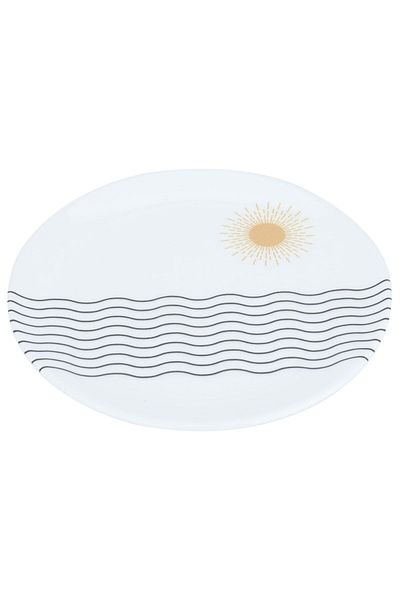 Alsaif Gallery Al Saif Gallery porcelain cake plate, 19 cm, sun pattern - white