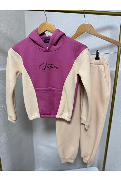 TİJK طقم بدلة رياضية سميكة ناعمة للفتيات