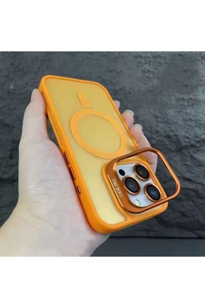 HYPERSOFT Iphone 15 (6.1 inç) Uyumlu Stantlı Mat Görünüm Case Pro Renkli Mags...
