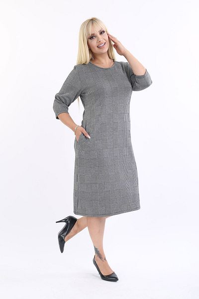 FARBAPLUS Φόρεμα με Τσέπες Jacquard Χειμερινό Μεγάλου Μεγέθους 13a-2176