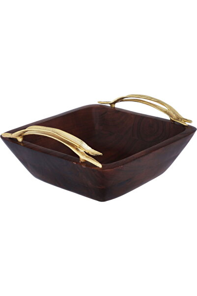 Alsaif Gallery Al Saif Gallery wooden plate, 25 x 7 cm, square - brown