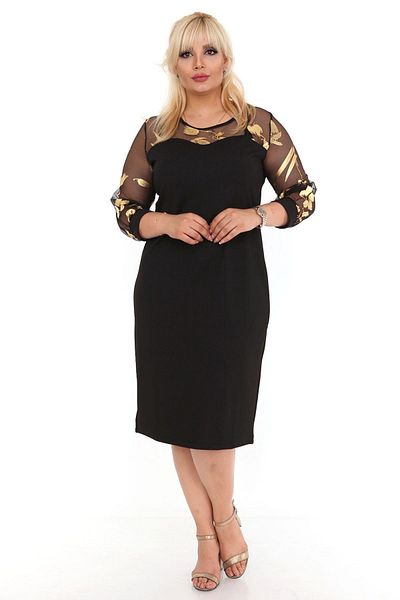 modayız Φόρεμα με μανίκια μαύρο Plus Size 18c-0433