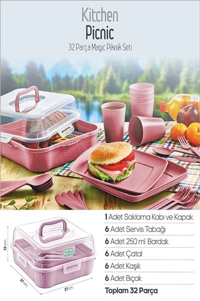 KASTAMONU PLASTİK Picnic Set 32 Pieces