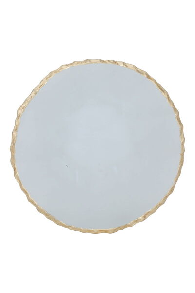 Alsaif Gallery Saif Gallery Glass Dessert Plate, 21 x 4 cm, Gold Rim, Round -...