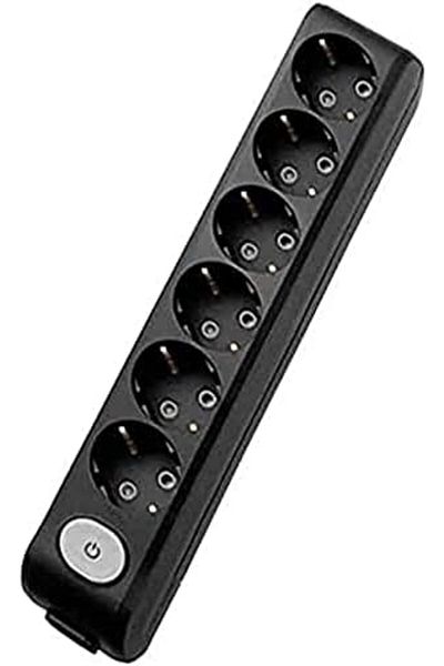 STOREMAX Multi-Let Black Six Socket Switched Earth Terminal Child Proof