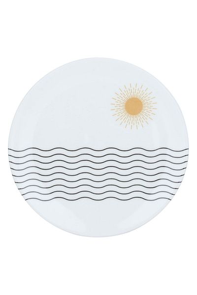 Alsaif Gallery Al Saif Gallery porcelain cake plate, 19 cm, sun pattern - white