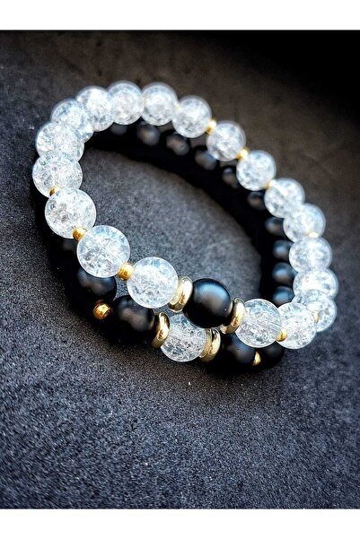 Zodyak Doğal Taş Natural Stone Original Necef & Onyx & Hematite Lover Bracelet