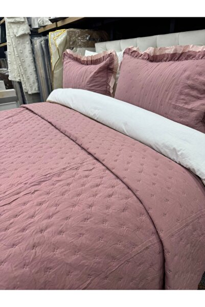 ÇAPAEV Çapa Fırfırlı Tek Kişilik Yatak Örtüsü Gül Kurusu