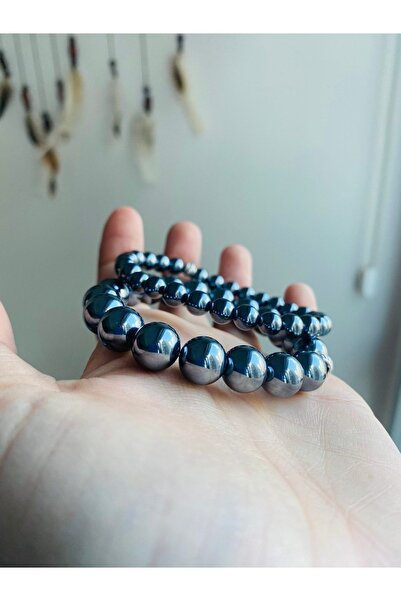 Zodyak Doğal Taş Terahertz Bileklik 8 Mm -mucize Titreşim Taşı- (büyük Boy)