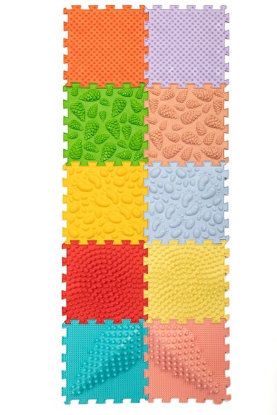 Ortohalı 10 Modüllü Ortopedik Halı Çocuk Duyu Matları Puzzle Çocuk Masaj Halıları Oh104