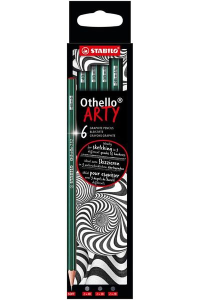 STOREMAX Ntwork Othello Arty - Pencil - Hardness Grade Soft, 2 X 4B, 3B,2B Each - Pack of 6