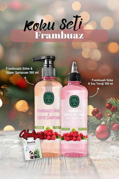 Eyüp Sabri Tuncer Tonic 500 ml - Raspberry Shampoo and Rosie Gift Set