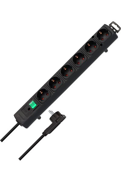 STOREMAX Shoptrendx Comfort-Line Plus 6-Way Multi-Socket (Flat Plug, with Switch, 2 m Wire and Extra Gene