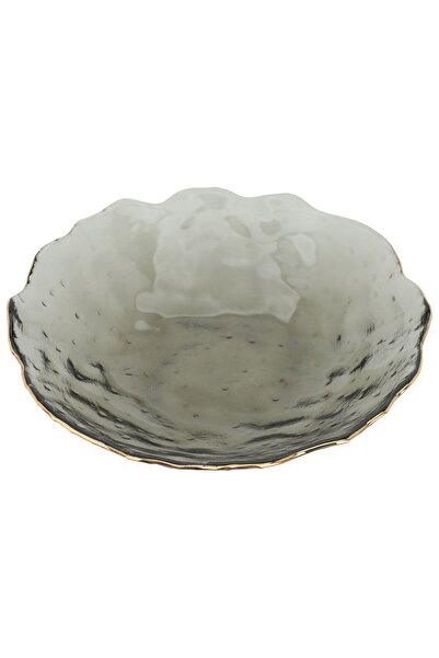 Alsaif Gallery Al Saif Gallery glass plate, 20 x 4.5 cm, gold rim, round - li...