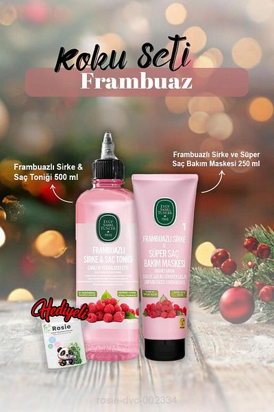 Eyüp Sabri Tuncer Raspberry and Rosie Gift - Hair Care Mask 250 ml and Tonic 500 ml