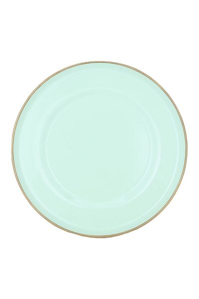 Alsaif Gallery Al Saif Gallery Steel Serving Plate, 20 cm, Round - Light Green
