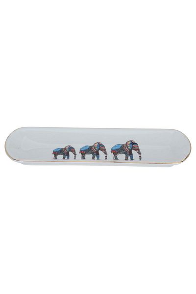 Alsaif Gallery Al Saif Gallery porcelain serving plate, 23x6.5x2.7 cm - white