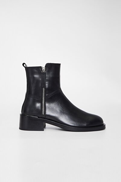 Valmenti Kadın Siyah Deri Casual Bot