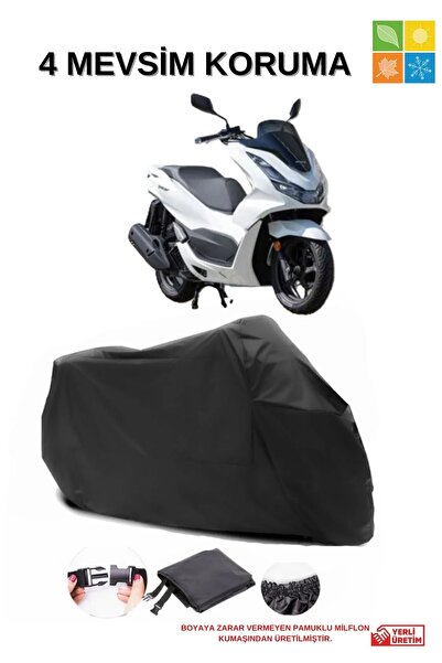 AutoEN SİYAH HONDA PCX125 SU GEÇİRMEZ DAYANIKLI MOTOSİKLET ÖRTÜSÜ
