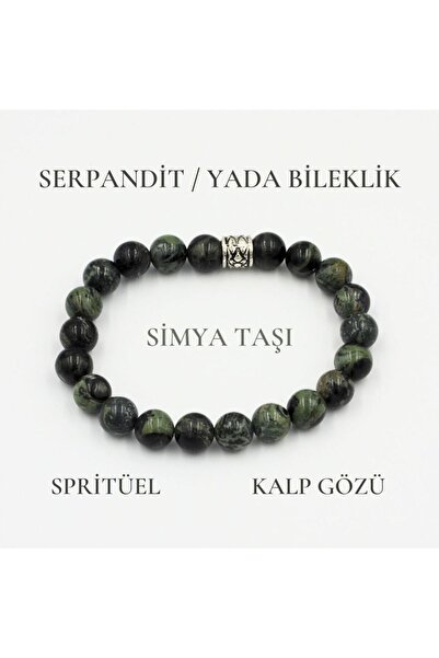 Zodyak Doğal Taş Doğal Şifalı Taş Bileklik | Serpantin / Yada Doğal Taş Bilek...