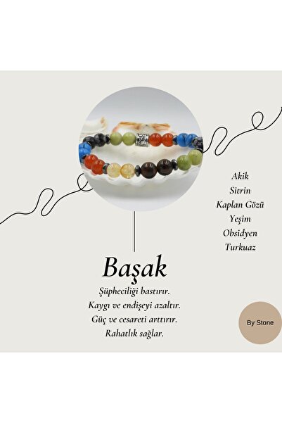 Zodyak Doğal Taş Virgo (Male) Natural Stone Horoscope Bracelet |   Certified