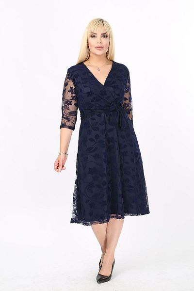 modayız Βραδινό φόρεμα με διπλό γιακά Plus Size 24e-2145