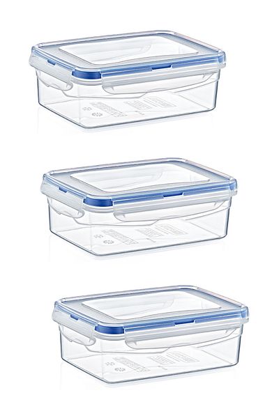 Tuppee Rectangular Leak Proof Storage Container 0.8 L (3 Pieces)