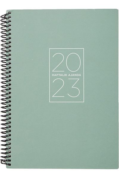 STOREMAX Lvnshop Color 2023 Green Spiral Weekly Agenda - 17X24 Lv 224120